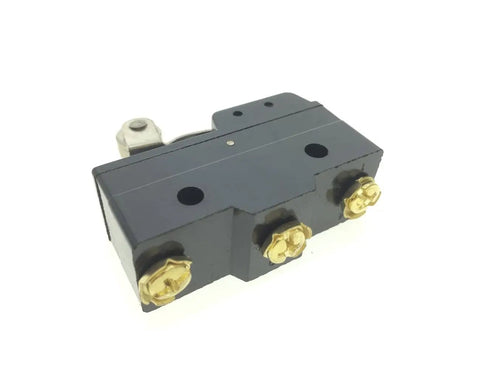 Heavy Duty Built To Last Short Hinge Roller Lever Momentary Micro Limit Switch 250V AC 15A Industrial Grade Easy Install Durable Construction Compact 2 Inch Body For Machinery Equipment And Home Workshop Projects, black body with brass terminals