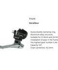 Budget Friendly Road Bike Front Derailleur Clip Ring Type For 31.8 To 34.9 Mm Tube Size 2 Speed 16T Total Capacity 46 To 52T Top Gear