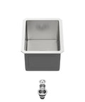 15 x 17 Inch Undermount Bar Sink In 16 Gauge T304 Stainless Steel, Single Bowl Wet Prep Kitchen Sink, Dent-Resistant Brushed Finish, Rust-Resistant, Great For Wine Chilling, Not Included Roll-Up Drying Rack And Bottom Grid