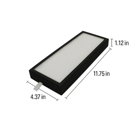 AH60010 True HEPA Filter Replacement dimensions 11.75x4.37x1.12 inches for Hoover and Oreck air purifiers, top rated carbon pre-filter.
