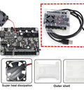 3 Axis Desktop CNC Router Kit For Wood PCB PVC Milling And Engraving With Offline Controller No Computer Needed GRBL Control USB Interface Mini DIY Engraver Machine For Beginners components including circuit board, fan, and USB cable displayed