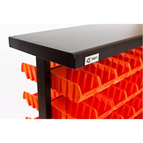 Rolling Storage Bin Rack And Parts Organizer With Dual Sided Shelves 7 Tier Cart Pro Grade For Garage And Workshop