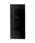 HomeStock Modern Rectangle Thermostatic Shower System Trim Kit with Pressure Balance Valve Matte Black Finish control panel