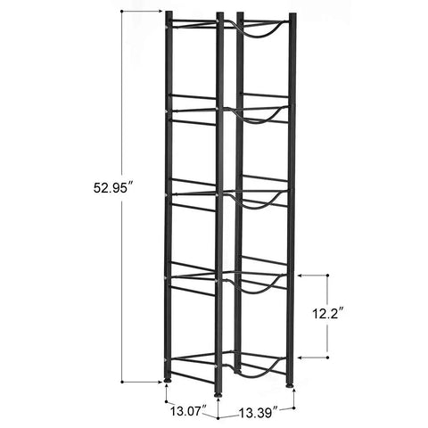 Heavy Duty 3 Tier Water Jug Rack Freestanding 5 Gallon Capacity Brown Water Bottle Organizer dimensions 52.95x13.39 in