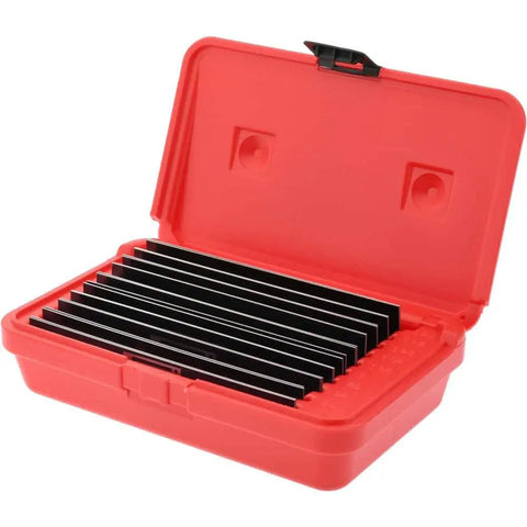 Pro Grade Ultra Thin Parallel Set For Precision Work, 10 Pairs 20 Pieces, 6 Inch Long 1/32 Inch Thick, Alloy Steel Shop Hardened 50 HRC, Tight Tolerances From 1/2 In To 1-5/8 In