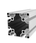 Rock Steady 8080 Aluminum Extrusion Profile Anodized Linear Rail Guide Black Heavy Duty Frame Beam Rigged For Diy Machinery Cnc Robotics And Garage Builds Runs Super Smooth 250 Mm cross-section showing intricate design and material.
