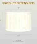 Product dimensions of Shallow Drum English Box Pleat Lamp Shade 15 x 16 x 10 Inches Eggshell Silk Type Shantung Fabric
