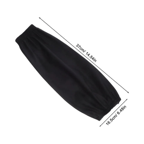 Heavy Duty Waterproof PU Arm Sleeves Extended Length Oversleeve Protectors black, measuring 37cm, ideal for kitchen and garage work.
