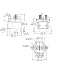 Heavy Duty 12V To 24V Solid State Relay For Electric Cars Rated At A Real Deal 1000 Amps Handling Up To One Thousand Volts HVDC technical drawing with measurements.