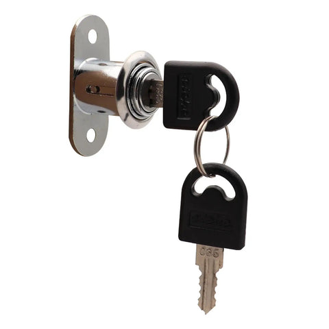 Premium Heavy Duty Two Pack Push Plunger Lock With Unique Keys For Cabinet Wardrobe And Storage Zinc Alloy Chrome Coating Locks.