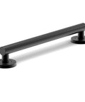 Stainless Steel Designer Bath Grab Bar One And One Quarter Inch By 24 Inch Matte Black Heavy Duty ADA Compliant 500 LB Load Capacity Safe Grip For Shower And Tub