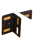 Heavy Duty L Shaped Corner Brackets Rust Proof Stainless Steel Shelf Supports Black Metal Furniture Brace showing right angle design.