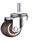 Heavy Duty Rubber Swivel Caster With Brake For Furniture And Trolleys, 1 Inch Stem, Smooth Rolling Wheel