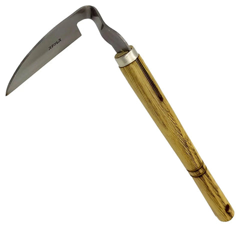 Durable Hand Weeder Sickle Tool With Hardwood Handle For Easy Weeding Soil Loosening Cultivation And Mowing Stainless Steel Blade