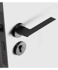 Split Lock Bedroom Door Handle Set In Matte Black With Dope Finish For Interior Rooms Easy Install Privacy Knob Hardware