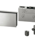 Glass and Acrylic Door Hinge in Chrome-Plated Zamak Black Silver Finish Fits 5-6 mm Thick Doors Blade 600 mm Wide by 900 mm High
