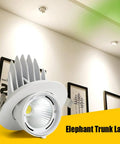 Slick Recessed Gimbal Downlights With Dang Smooth Rotatable Spotlights And Heavy Duty Aluminum Baffle Trim For Totally Zero Glare Ceiling Pot Lighting In A Super Bright Eight Piece Set mounted on ceiling.