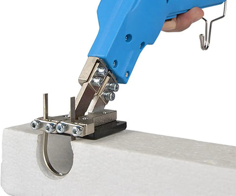 Get Your Hands On This Badass 200W Electric Hot Knife Foam Cutter cutting EPS foam block with precise straight blade.