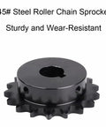 Heavy Duty Hardened Chain Sprocket 1 Inch Bore 15 Tooth 45# Steel Gears For Industrial Truck And Machine with keyway and set screw hole.