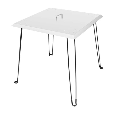Stainless Steel Fire Pit Heat Deflector With Foldable Legs For Outdoor Use That Traps And Redirects Warmth, 24x24x24 Inch