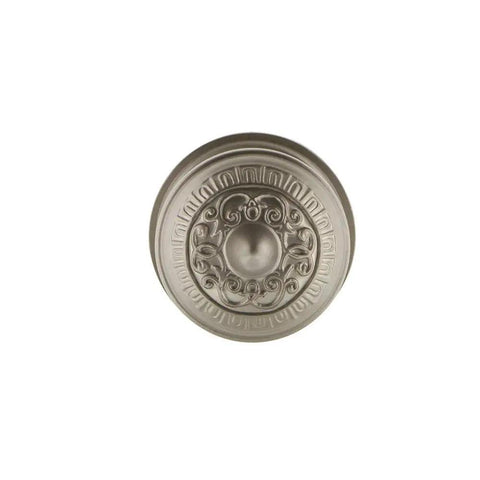 Classic Rosette With Egg And Dart Round Door Knob For Vintage Or Modern Doors, Old School Charm, top view antique style hardware
