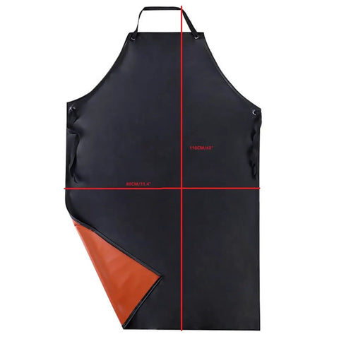 Heavy Duty Waterproof Rubber Apron With Two Sleeves For Trades And Cooking Chemical Resistant Grease Proof Industrial Safety Gear Black Adjustable Bib Badass Coverage Stay Dry No Sweat