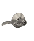 Accent Door Lever Privacy Lock for Bedroom and Bathroom in Satin Nickel Finish Easy Install With Self Aligning Screws Push Button Unlock