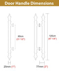 Vintage Style Stainless Steel Heavy Duty Barn Door Handle Set For Front And Back Doors dimension illustration