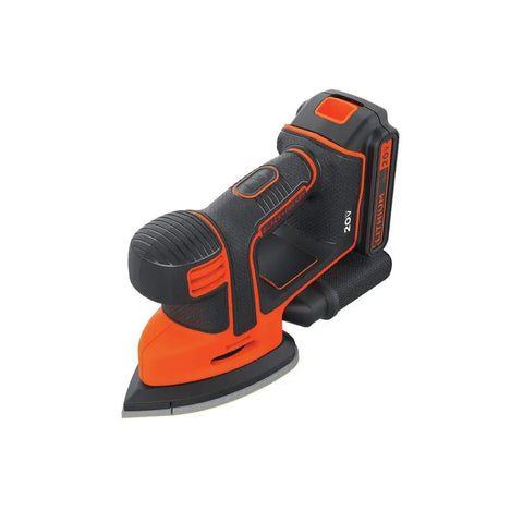20V Max Mouse Sander Tool Only With Compact Ergonomic Design, Dust Collection, Interchangeable Detail Finger Attachment, And Quick Hook And Loop Sandpaper System For Sanding In Tight Corners And Hard To Reach Spaces