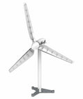 Wind Power V5.0 STEM Experiment Kit Build a 3ft Tall Wind Turbine and Dive Into Clean Renewable Energy Indoors or Outdoors With Hands On Projects For Ages 8 and Up, front view of assembled white turbine.