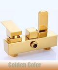 NUHSLF Shower System Luxury Brass Golden Shower Faucet Single Lever close-up view showcasing the golden finish and dual controls.