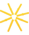 Self Drilling Wall Anchors Kit With Yellow Expansion Tubes, 8 yellow plastic anchors in a star pattern for hollow walls.