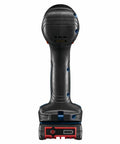 Rear view of GSB18V-490B12 18V EC Brushless Half Inch Hammer Drill And Driver Kit with 2 Ah Battery and ergonomic grip