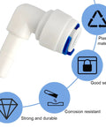 12 Pack 1/4 Inch Water Tubing 90 Degree Elbow Connectors Push Fit Quick Connectors For Reverse Osmosis, plastic elbow fitting