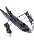 Slick Sequential Rear Bumper Lights For Tesla Model 3, dark smoke lens, two-piece kit, with wiring for easy installation.