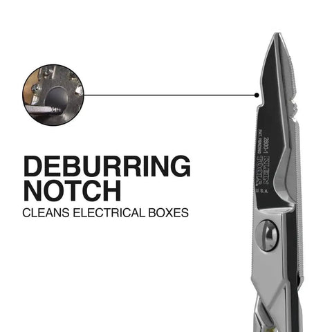 Electrician Scissors For Pros 6.75 Inch Heavy Duty Snips With Serrated Blades Non Slip Teeth Cable Cutting Notch Deburr Notch