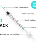 Rugged 10 Pack Half Ml Syringes Matched With 29 Gauge Half Inch Needles for precise measurement and stable liquid pouring.