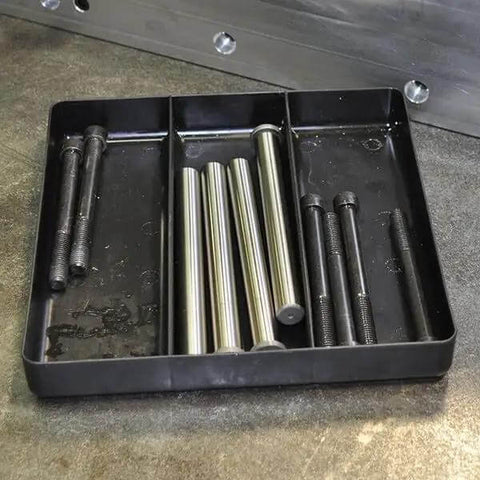 Blue Three Compartment Stackable Organizer Tray Set Two Pack For Nuts Bolts Washers And Small Tools Built To Last