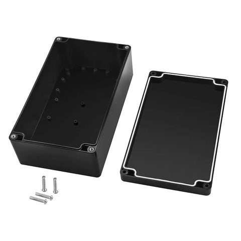 Waterproof ABS Plastic Electronics Project Box Enclosure 200mm By 120mm By 75mm Black, open with screws and lid