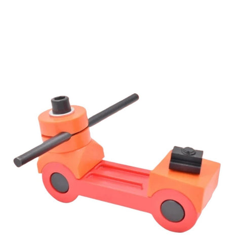 Top Tier Built Different Universal Cnc Mill Positioner Rock Solid Adjustable Work Stop, compact orange tool for precision machining setups.
