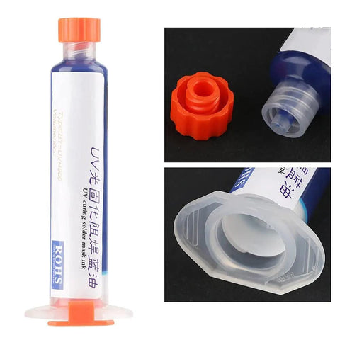 No Clean Soldering Insulating Protective Coating Liquid Paste Light Activated For PCB And BGA Board Repair, syringe with cap