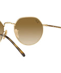 Unisex Round Sunglasses With Gold Frame And Clear Gradient Brown Lenses 51mm Hybrid Hexagonal Round Style Authenticity Guaranteed