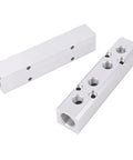 4 Way 6 Port Aluminum Air Manifold for Pneumatic Systems, 1/4 Inch NPT Output, 1/2 Inch NPT Supply Port