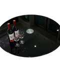 Built Tough Turntable With Tempered Glass Tray For Dining Tables 47 Inch Silent Spin Rotating Serving Tray with bottles and glasses