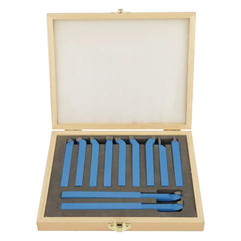Carbide Lathe Tool Kit 11 Piece With 8x8mm Square Shank For Turning Grooving And Metal Cutting In Workshop Machining Ideal For Pros Durable Carbon Steel And Cemented Carbide Bits For Long Lasting Precision In Heavy Duty Lathe Work, 11 tools in case