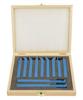 11 Piece 8X8Mm Carbide Tipped Lathe Tool Set Featuring Rock Solid Welding Milling Cutting Turning Bits Knockout heavy duty kit in wooden case.
