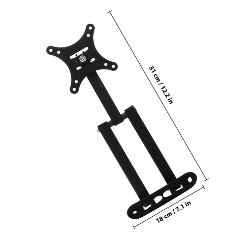 Rock Solid Adjustable Wall Mount Swivel Arm For 14 To 24 Inch Lcd Led Monitor Tv Bracket, black metal design, 31 cm height, 18 cm width.