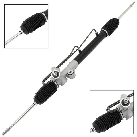 Solid OE Power Steering Rack And Pinion Assembly for Nissan Sentra, black rubber bellows, metal housing, direct fit replacement part 490014Z001.