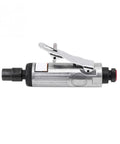 Hardcore 1/4 Inch Pneumatic Die Grinder Kit With Zero Drama Setup Smooth Operation Metalworking Engraving Machine Garage Ready Compressor Compatible Built Rock Solid side view of metal pneumatic die grinder with lever and adapter.