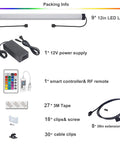 Under Cabinet LED Lighting Kit With Dimmable Brightness And Music Sync, WiFi Smart Control, accessories and components